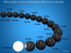 Stock Photo White Ball In Series With Black Balls For Leadership PowerPoint Slide Stock Photo White Ball In Series With Black Balls For Leadership PowerPoint Slide