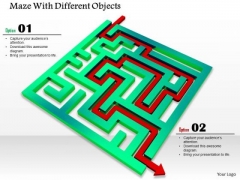 Stock Photo With Red Arrow To Show Solution Of Maze PowerPoint Slide Stock Photo With Red Arrow To Show Solution Of Maze PowerPoint Slide