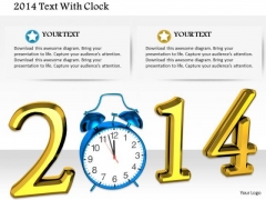 Stock Photo Year 2014 Text With Alarm Clock PowerPoint Slide Stock Photo Year 2014 Text With Alarm Clock PowerPoint Slide