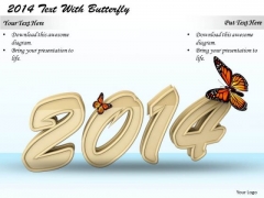 Stock Photo Year 2014 With Butterfly PowerPoint Slide Stock Photo Year 2014 With Butterfly PowerPoint Slide