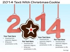 Stock Photo Year 2014 With Christmas Cookie PowerPoint Slide