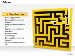 Stock Photo Yellow Colored Maze PowerPoint Slide Stock Photo Yellow Colored Maze PowerPoint Slide