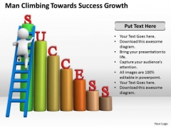Successful Business People Man Climbing Towards Growth PowerPoint Templates