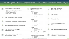 Table Of Agile Software Programming Module For Information Technology Professional PDF Table Of Agile Software Programming Module For Information Technology Professional PDF