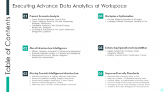Table Of Content Executing Advance Data Analytics At Workspace Optimization Clipart PDF