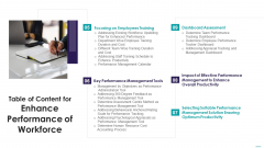 Table Of Content For Enhance Performance Of Workforce Focusing Formats PDF