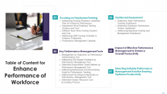 Table Of Content For Enhance Performance Of Workforce Focusing Formats PDF Table Of Content For Enhance Performance Of Workforce Focusing Formats PDF