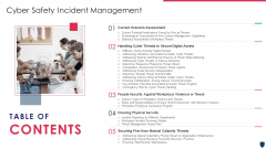 Table Of Contents Cyber Safety Incident Management Formats PDF Table Of Contents Cyber Safety Incident Management Formats PDF