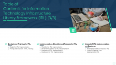 Table Of Contents For Information Technology Infrastructure Library Framework ITIL Budget Microsoft PDF