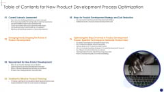 Table Of Contents For New Product Development Process Optimization Professional PDF Table Of Contents For New Product Development Process Optimization Professional PDF