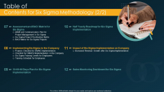 Table Of Contents For Six Sigma Methodology Matrix Ppt Styles Ideas PDF Table Of Contents For Six Sigma Methodology Matrix Ppt Styles Ideas PDF