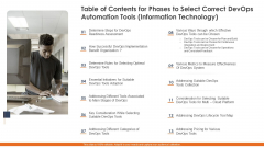 Table Of Phases To Select Correct Devops Automation Tools Information Technology Download PDF Table Of Phases To Select Correct Devops Automation Tools Information Technology Download PDF