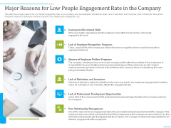 Tactics To Develop People Engagement In Organization Major Reasons For Low People Engagement Rate In The Company Brochure PDF Tactics To Develop People Engagement In Organization Major Reasons For Low People Engagement Rate In The Company Brochure PDF