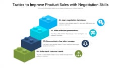 Tactics To Improve Product Sales With Negotiation Skills Ppt PowerPoint Presentation Layouts Files PDF