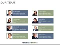 Team Members Chart With Profile Details Powerpoint Slides