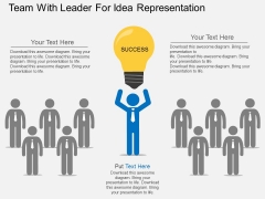 Team With Leader For Idea Representation Powerpoint Template Team With Leader For Idea Representation Powerpoint Template