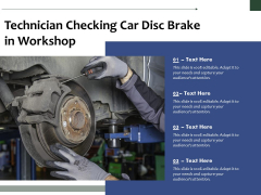 Technician Checking Car Disc Brake In Workshop Ppt PowerPoint Presentation File Format PDF Technician Checking Car Disc Brake In Workshop Ppt PowerPoint Presentation File Format PDF