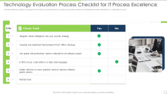 Technology Evaluation Process Checklist For IT Process Excellence Rules PDF Technology Evaluation Process Checklist For IT Process Excellence Rules PDF