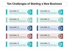 Ten Challenges Of Starting A New Business Ppt PowerPoint Presentation Infographic Template Example 2015