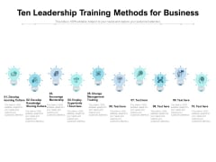 Ten Leadership Training Methods For Business Ppt PowerPoint Presentation Icon Example Introduction PDF Ten Leadership Training Methods For Business Ppt PowerPoint Presentation Icon Example Introduction PDF