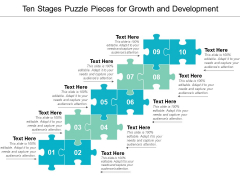 Ten Stages Puzzle Pieces For Growth And Development Ppt PowerPoint Presentation Inspiration Files
