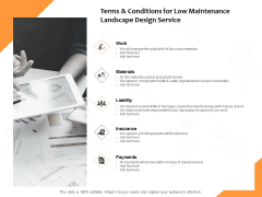Terms And Conditions For Low Maintenance Landscape Design Service Ppt PowerPoint Presentation Model Gallery