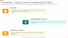 The Solution Digital Currency Fundraising Pitch Deck Ppt Model Icon PDF The Solution Digital Currency Fundraising Pitch Deck Ppt Model Icon PDF