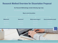 Thesis Research Method Overview For Dissertation Proposal Ppt Summary Visuals PDF