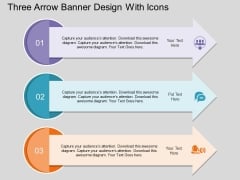 Three Arrow Banner Design With Icons Powerpoint Template Three Arrow Banner Design With Icons Powerpoint Template