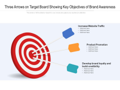 Three Arrows On Target Board Showing Key Objectives Of Brand Awareness Ppt Powerpoint Presentation Portfolio Master Slide Pdf Three Arrows On Target Board Showing Key Objectives Of Brand Awareness Ppt Powerpoint Presentation Portfolio Master Slide Pdf