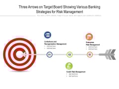Three Arrows On Target Board Showing Various Banking Strategies For Risk Management Ppt Powerpoint Presentation Slides Example Pdf Three Arrows On Target Board Showing Various Banking Strategies For Risk Management Ppt Powerpoint Presentation Slides Example Pdf