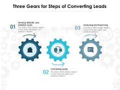 Three Gears For Steps Of Converting Leads Ppt PowerPoint Presentation File Inspiration PDF