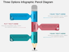 Three Options Infographic Pencil Diagram Powerpoint Template