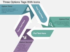 Three Options Tags With Icons Powerpoint Templates
