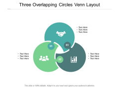 Three Overlapping Circles Venn Layout Ppt PowerPoint Presentation Infographics Designs Download
