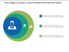 Three Stages Concentric Circles With Bullet Points And Text Holders Ppt Powerpoint Presentation Icon Files