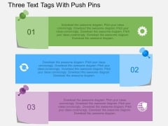 Three Text Tags With Push Pins Powerpoint Template