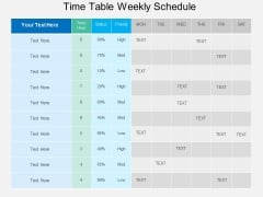 Time Table Weekly Schedule Powerpoint Template