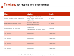 Timeframe For Proposal For Freelance Writer Ppt PowerPoint Presentation File Inspiration PDF Timeframe For Proposal For Freelance Writer Ppt PowerPoint Presentation File Inspiration PDF
