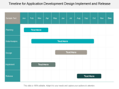 Timeline For Application Development Design Implement And Release Ppt PowerPoint Presentation Diagram Graph Charts