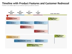 Timeline With Product Features And Customer Redressal Ppt PowerPoint Presentation Show Professional PDF Timeline With Product Features And Customer Redressal Ppt PowerPoint Presentation Show Professional PDF
