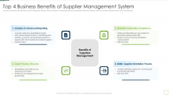 Top 4 Business Benefits Of Supplier Management System Elements PDF