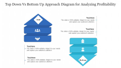 Top Down Vs Bottom Up Approach Diagram For Analyzing Profitability Ppt PowerPoint Presentation Gallery Deck PDF