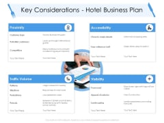 Tourism And Hospitality Industry Key Considerations Hotel Business Plan Ppt Layouts Rules PDF