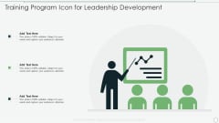 Training Program Icon For Leadership Development Themes PDF