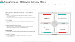 Transforming HR Service Delivery Model Slides PDF