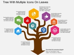 Tree With Multiple Icons On Leaves Powerpoint Template Tree With Multiple Icons On Leaves Powerpoint Template