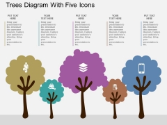 Trees Diagram With Five Icons Powerpoint Template Trees Diagram With Five Icons Powerpoint Template