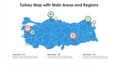 Turkey Map With Main Areas And Regions Ppt PowerPoint Presentation File Model PDF
