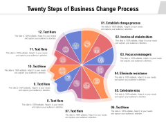 Twenty Steps Of Business Change Process Ppt PowerPoint Presentation Ideas Pictures PDF Twenty Steps Of Business Change Process Ppt PowerPoint Presentation Ideas Pictures PDF